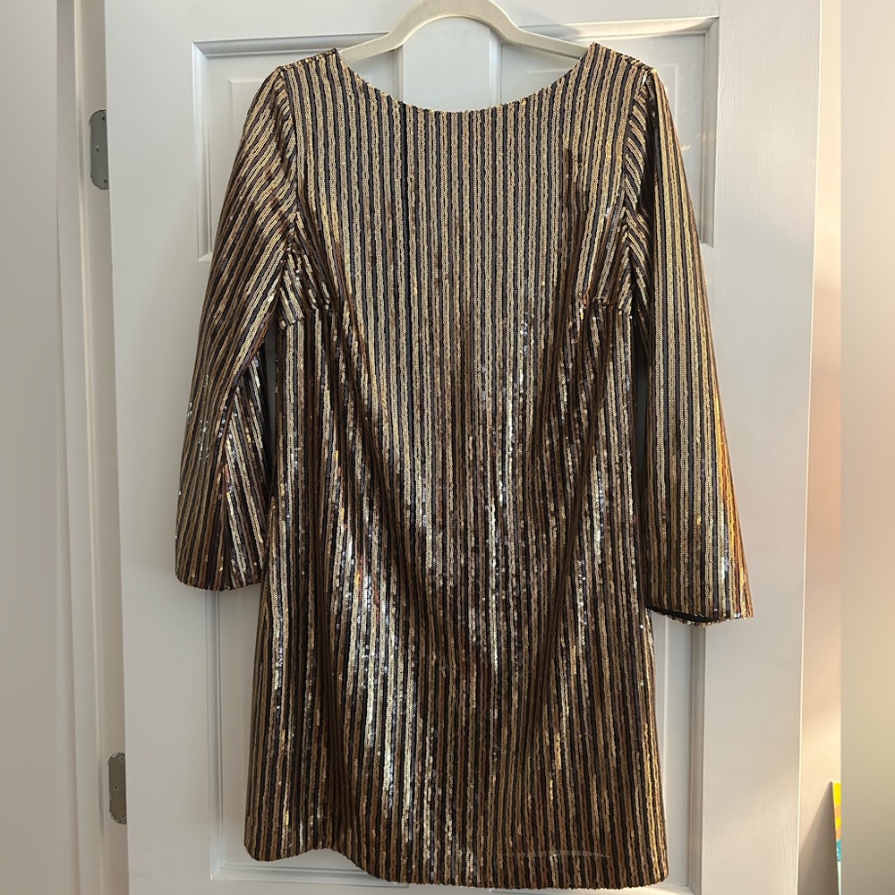 Trina by Trina Turk sequin dress (black & gold)
